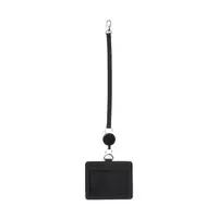 MUJI Stretchy Polyester Card Holder W Reel Black/Name tag ID Card hold