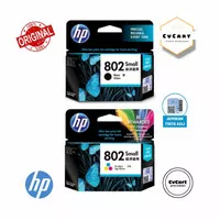 Paketan Tinta Printer HP 802 Small Black - Tri Colour (1 Set) Original