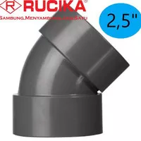 Knee 2 1/2" 45 derajat Rucika/Elbow D 2,5 inch 45 degree/Knie PVC 45°