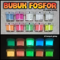 Bubuk Fosfor Kuning Oranye Biru Ungu Pink Serbuk Strontium Glow in The