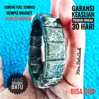 Gelang Black Jade Loreng Aceh Kotak Cutting Full Tembus