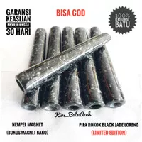 Pipa Rokok Batu Black Jade Loreng Aceh Bulat Pipih