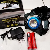 HEADLAMP LAMPU SENTER KEPALA 1 LED XML T6 2 BATERAI 3 MODE LUXCION