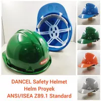 DANCEL Safety Helmet Helm Proyek ( Biru Hijau Orange Grey ) ANSI ISEA