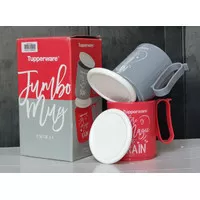 Jumbo Mug 600 ml(2) Gelas Mug Minum Red & Grey Tupperware