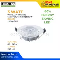 LAMPU SOROT SPOTLIGHT LUXMENN LED BRDLN 3W / 3 W / 3 Watt Putih Kuning