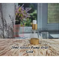 20ml botol serum / pump airless ellipse / oval gold 20 ml