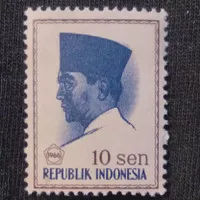 prangko perangko 10 sen 1966 Presiden Soekarno - Sukarno Indonesia