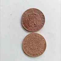 uang kuno koin jaman belanda 1/2 sen benggol kondisi bagus spt foto
