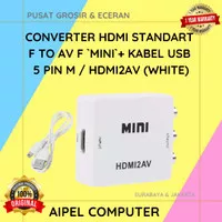 CONVERTER HDMI FEMALE TO AV FEMALE MINI + KABEL USB 5 PIN HDMI2AV