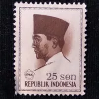 prangko perangko 25 sen 1966 Presiden Soekarno - Sukarno Indonesia
