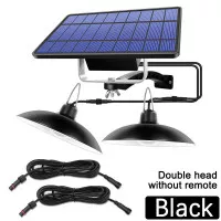 Lampu LED Solar Panel Waterproof Two Light / Lampu Gantung Lampu Teras