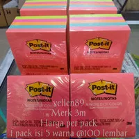 post it cube warna warni merk 3M - 654