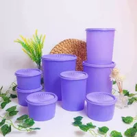 tupperware purple deco canister set