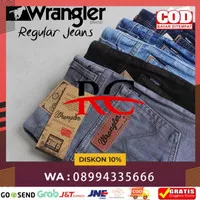 Celana Jeans Model Standar Regular Wrangler Pria - HITAM