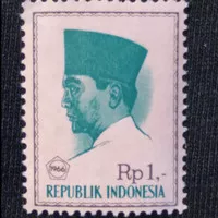 prangko perangko stamp 1,- 1966 Presiden Soekarno Sukarno Indonesia