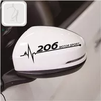 cutting sticker mobil Peugeot 206 stiker spion kaca body mobil KEREN