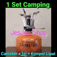 Cooking Set Camping Tabung Gas Canister + Isi + Kompor Lipat Portable