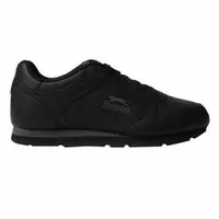 SEPATU BIG SIZE 49 - SLAZENGER FULL BLACK LIST GREY || ORIGINAL