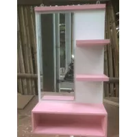 Meja rias gantung minimalis / kaca rias - Putih Pink terjamin