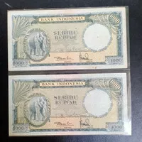 uang kuno hewan gajah 1000 rupiah tahun 1975