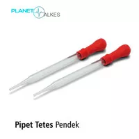 Pipet Tetes Kaca Pendek Merah isi 100 - Pipet Lab Bulb Merah