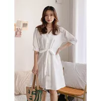 Yoenik Apparel Abigail Rope Dress White M16259 R28S5 - Dress Korea
