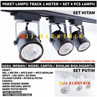 Lampu Sorot 1 set isi 4 + Rel 1M LED Track light Rel Spotlight