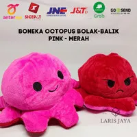 Boneka Gurita bolak balik/Boneka Octopus/Octopus Doll Pink - Merah