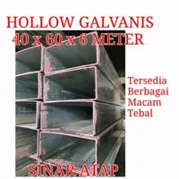 BESI HOLLOW GALVANIS 40 x 60 TEBAL 0.9 mm PANJANG 6 M