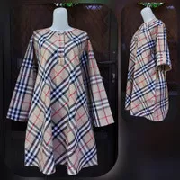 Clachella Baju Tunik Motif Kotak, Baju Atasan Wanita T542063