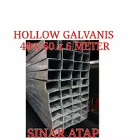 BESI HOLLOW GALVANIS 40x60 TEBAL 1.1 MM PANJANG 6 M