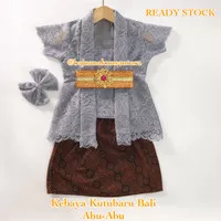 READY STOCK KEBAYA KUTUBARU BALI ANAK DAN BAYI WARNA ABU-ABU