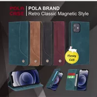 Iphone 12 Pro Max POLA Case Magnet Flip Cover Sarung Hp Kulit Wallet - Hitam