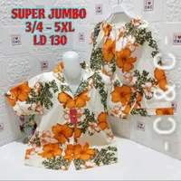 Baju Tidur Piyama 3/4 super jumbo(5XL)LD 128~130 katun micro - Td polka mrh, 3/4 5XL