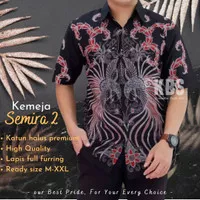 Kemeja Batik Pria Lapis Furing Lengan Pendek Semira 2 Hem Batik Katun