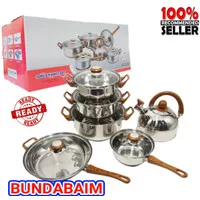 PANCI SET HC 12 PCS ST6IN / COOKWARE SET STAINLESS TUTUP KACA