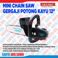 NRT-PRO Chainsaw Mini 12" Inch Chain Saw Gergaji Potong Kayu Gerinda
