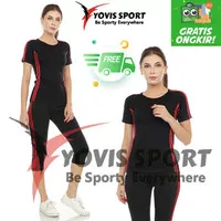 Setelan Baju Senam /Olahraga Setelan Celana pendek 7/8 Wanita terbaru