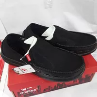 sepatu slip on karet pria Ardiles original hitam jnee