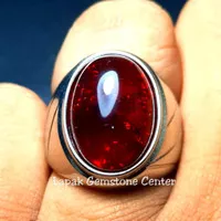 Cincin Batu Akik Pecah Seribu Merah Seribu Bodyglass Super Mewah