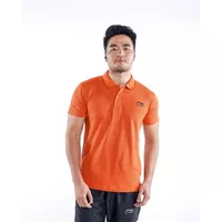 Kaos Polo Pria / Baju Kerah LI01 Warna Orange Bata / Baju Olahraga /