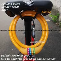 Kunci Sepeda Spiral Kombinasi Angka Kunci Gembok Spiral Pengaman Motor