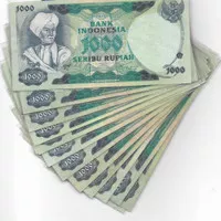 uang kuno 1000 Diponegoro tahun 1975 kondisi VF bagus