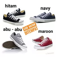 Sepatu Converse All Star Hitam Putih Abu Maroon Navy Full Black - Box