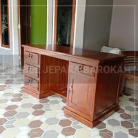 meja kantor meja kerja 1 biro kayu jati