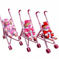 MAINAN ANAK Dorongan Stroller Boneka Bayi Premium