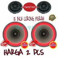 Promo 2 Pcs Speaker Full Range Elsound 12 Inch Corong Merah +2 Tweeter