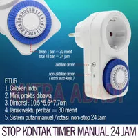 Stop Kontak Timer Manual 24 Jam / 24 Hours