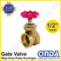 Gate Valve Kuningan Stop Kran 1/2 inch 0.5 inch Onda